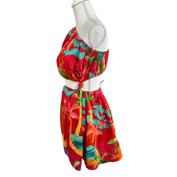 Farm Rio Ipanema one-shoulder cutout mini dress with a tropical print Size XS - Picture 8 of 12